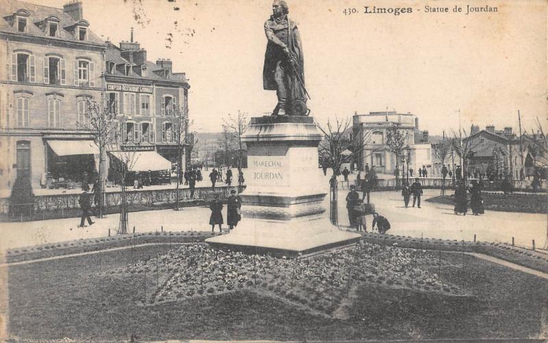 Carte postale ancienne Limoges /STATUE De Jourdan à Limoges