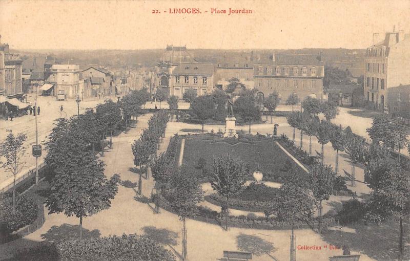 Carte postale ancienne Limoges - Place Jourdan à Limoges