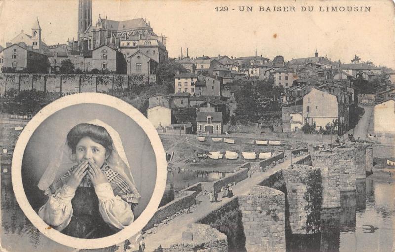 Carte postale ancienne Un Baiser Du Limousin