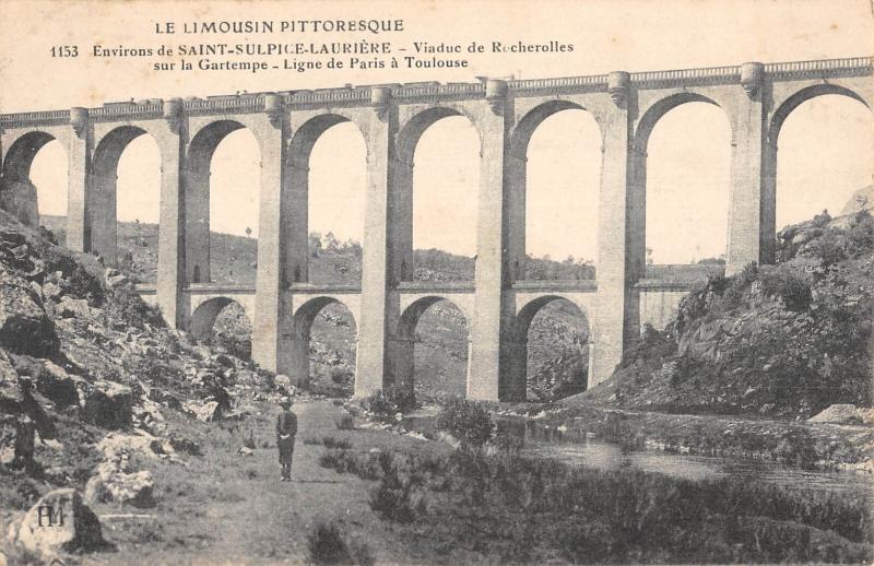 Carte postale ancienne Env.saint Sulpice Lauriere - Viaduc De Rocherolles Sur La Gartempe