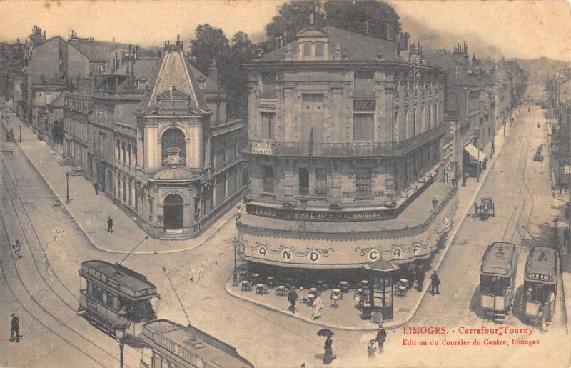 Carte postale ancienne Limoges - Carrefour Tourny à Limoges