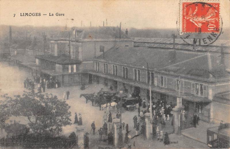 Carte postale ancienne Limoges - La Gare à Limoges