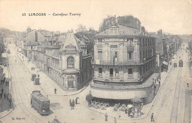Carte postale ancienne Limoges - Carrefour Tourny à Limoges