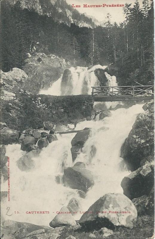 Carte postale ancienne Cascade de Lutour ou de Pisse Arros à Cauterets