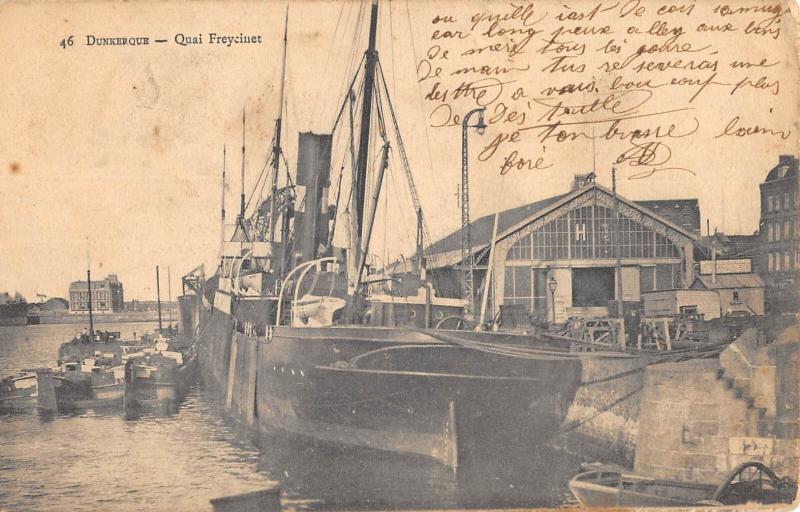Carte postale ancienne Dunkerque - Quai Freycinet à Dunkerque
