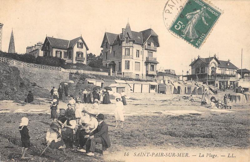 Carte postale ancienne Saint Pair Sur Mer - La Plage à Saint-Pair-sur-Mer