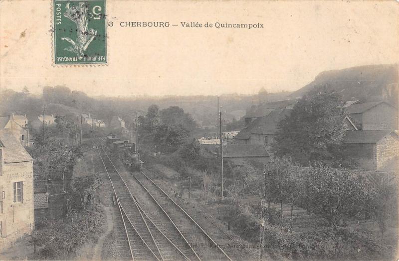 Carte postale ancienne Cherbourg - Vallee De Quincampoix - Train