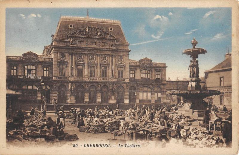 Carte postale ancienne Cherbourg - Le Theatre