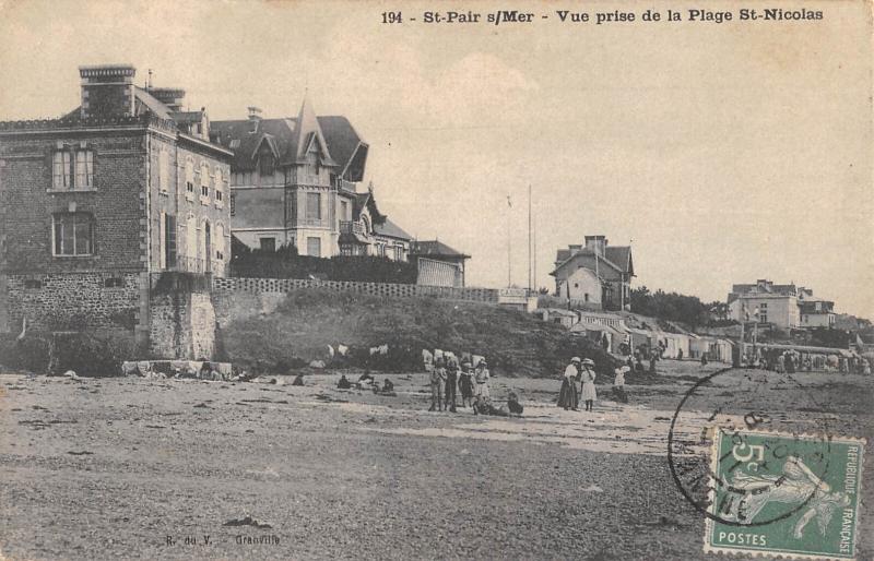 Carte postale ancienne Saint Pair Sur Mer - Vue Prise De La Plage Saint Nicolas à Saint-Pair-sur-Mer