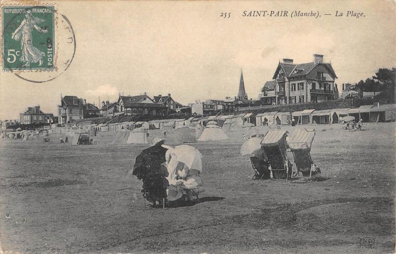 Carte postale ancienne Saint Pair  - La Plage