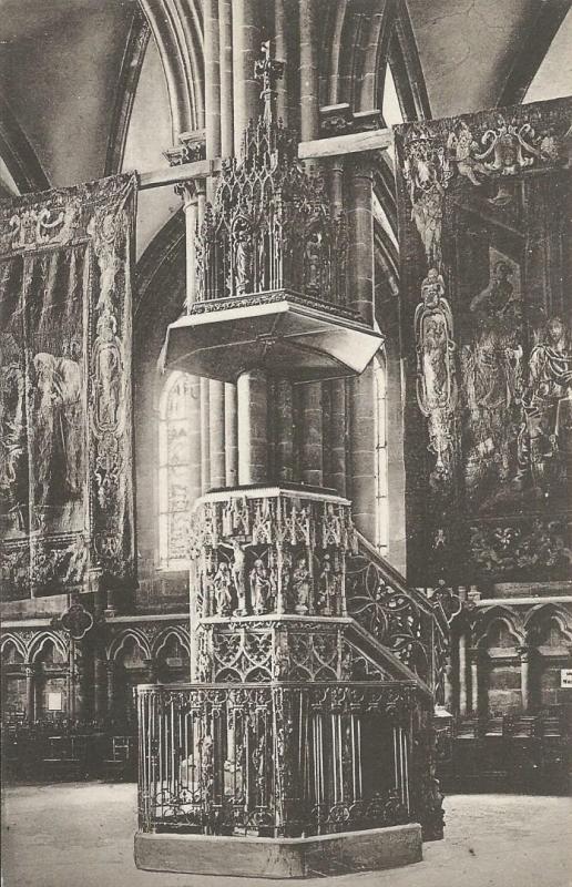 Carte postale ancienne Cathédrale - La Chaise et les Gobelins à Strasbourg