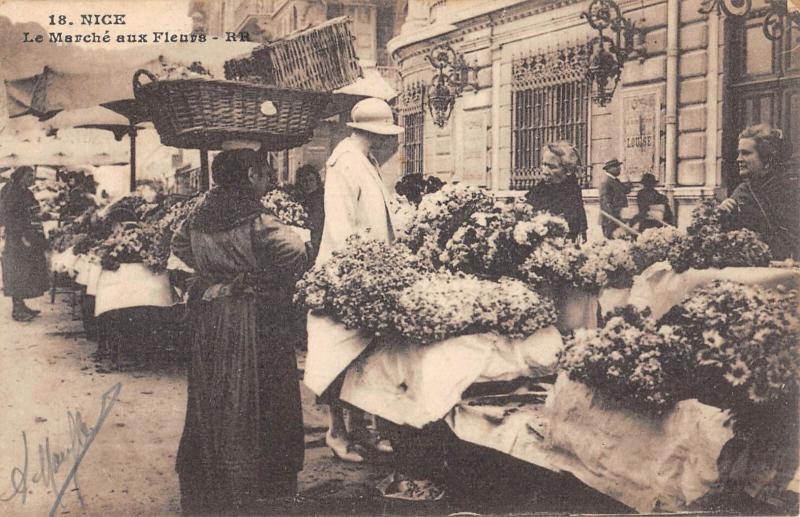 Carte postale ancienne / Nice - Le Marche Aux Fleurs