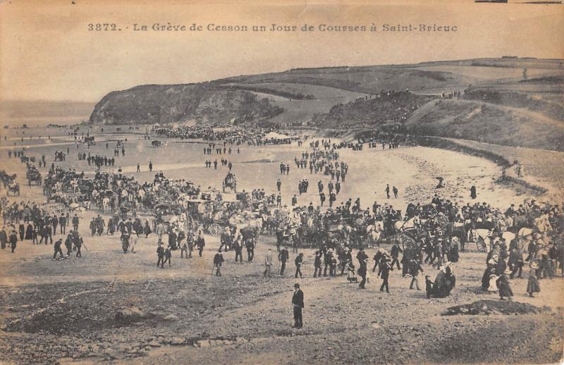 Carte postale ancienne La Greve De Cesson Un Jour De Courses A Saint Brieuc à Saint-Brieuc