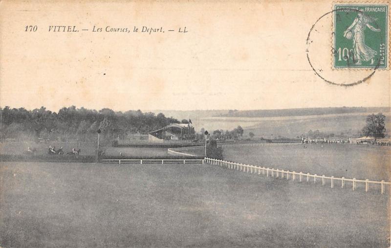 Carte postale ancienne Vittel - Les Courses - Le Depart à Vittel
