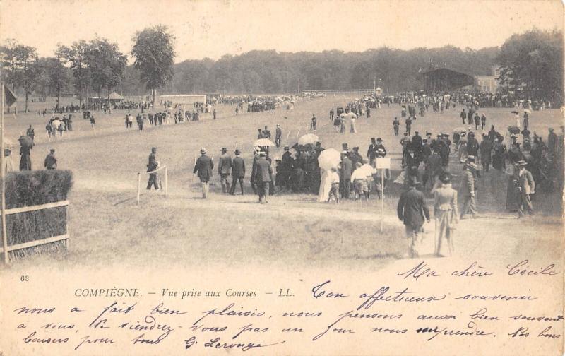 Carte postale ancienne Compiegne - Vue Prise Aux Courses à Compiègne
