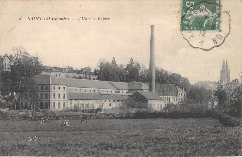 Carte postale ancienne Saint Lo - L'Usine A Papier à Saint-Lô