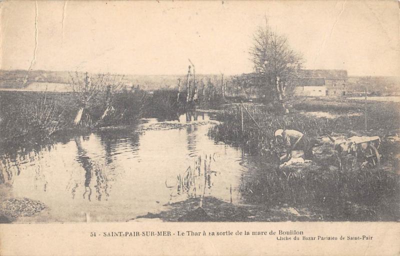 Carte postale ancienne Saint Pair Sur Mer - Le Thar A Sa Sortie De La Mare De Bouillon à Saint-Pair-sur-Mer