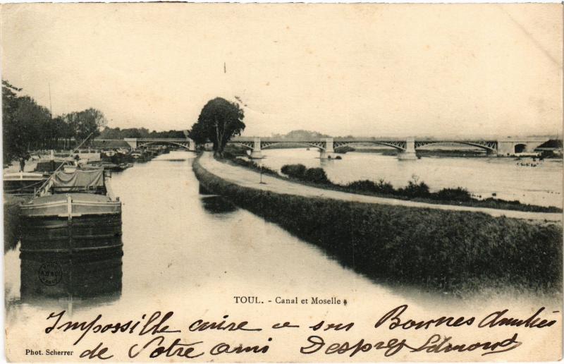 Carte postale ancienne Toul Canal et Moselle