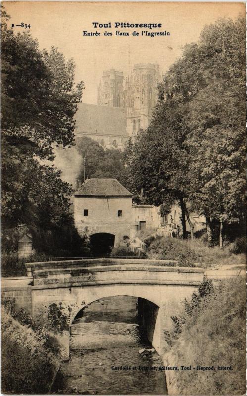 Carte postale ancienne Toul entree des Eaux de l'Ingressin