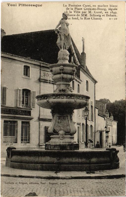 Carte postale ancienne Toul Fontaine Curel