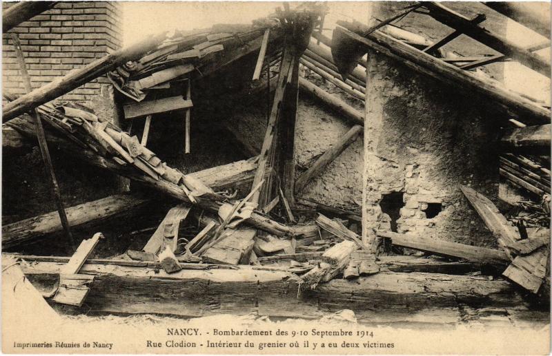 Carte postale ancienne Nancy bombardement à Nancy