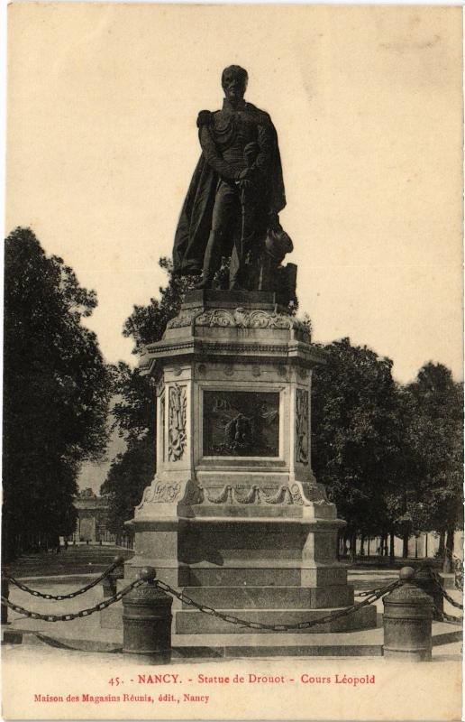 Carte postale ancienne Nancy Statue de Drouot à Nancy