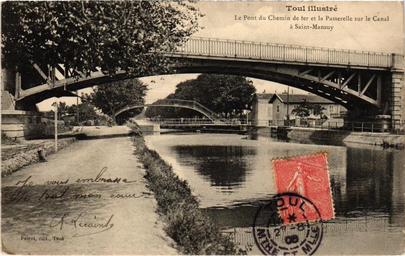 Carte postale ancienne Toul Pont du Chemin de fer