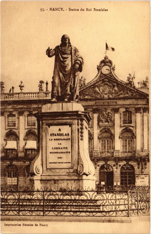 Carte postale ancienne Nancy Statue du Roi Stanislas à Nancy