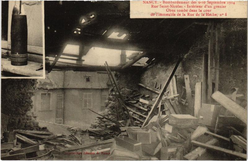 Carte postale ancienne Nancy bombardement à Nancy