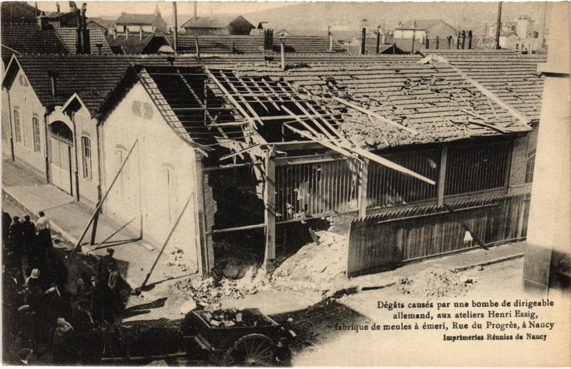 Carte postale ancienne Nancy degats causes par une bombe à Nancy