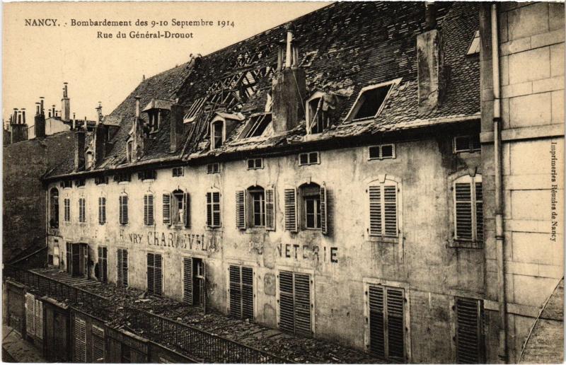 Carte postale ancienne Nancy bombardement à Nancy