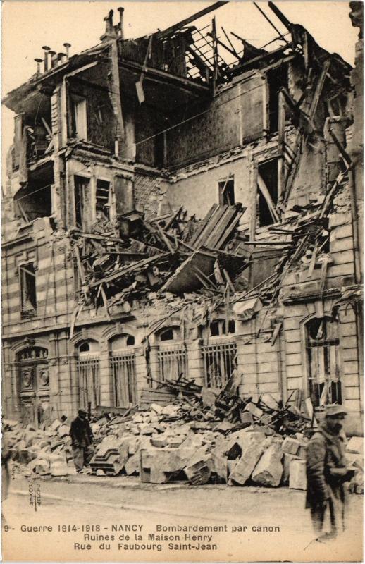 Carte postale ancienne Nancy bombardement à Nancy
