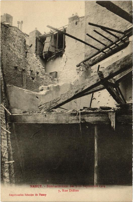 Carte postale ancienne Nancy bombardement à Nancy