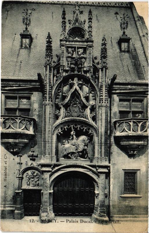 Carte postale ancienne Nancy Palais Ducal le portail à Nancy