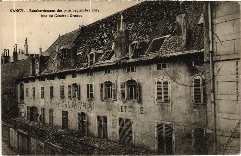 Carte postale ancienne Nancy bombardement à Nancy