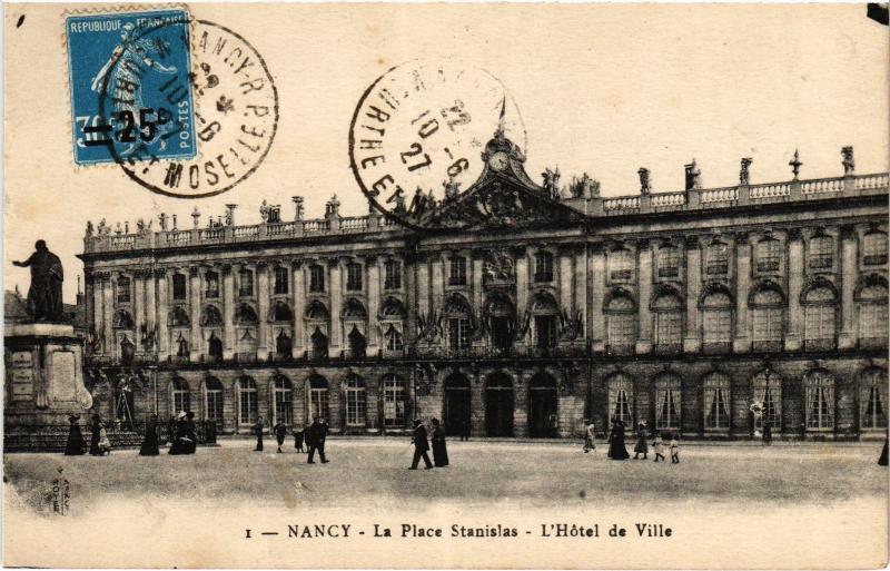 Carte postale ancienne Nancy Place Stanislas Hotel de Ville à Nancy