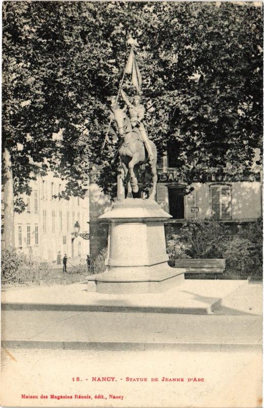 Carte postale ancienne Nancy Statue de Jeanne d'Arc à Nancy
