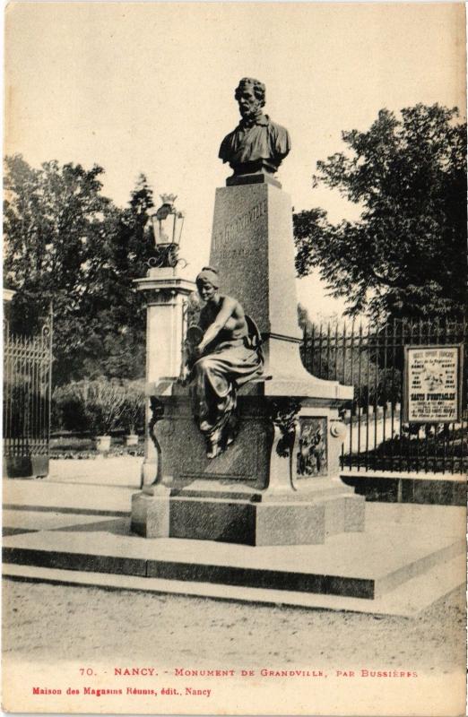 Carte postale ancienne Nancy Monument de Grandville à Nancy