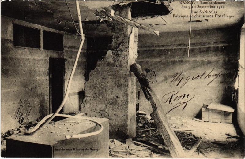 Carte postale ancienne Nancy Bombardement à Nancy