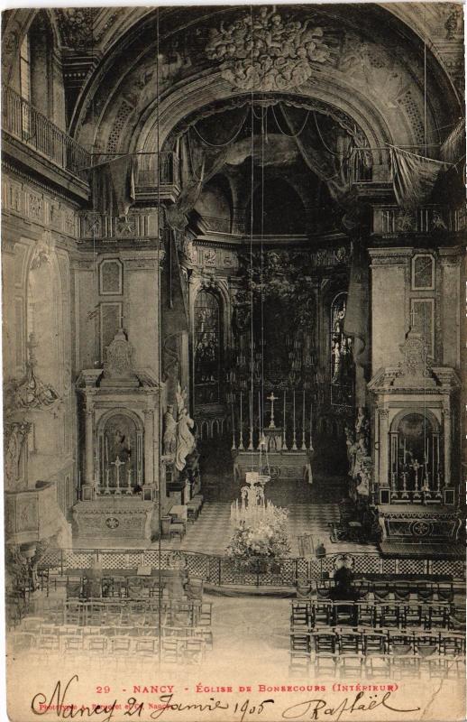Carte postale ancienne Nancy Eglise de Bonsecours à Nancy