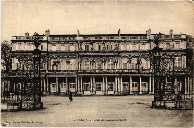 Carte postale ancienne Nancy Palais du Gouvernement à Nancy