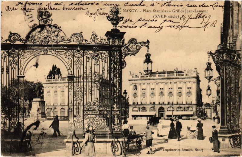 Carte postale ancienne Nancy Place Stanislas Grilles Jean Lamour à Nancy