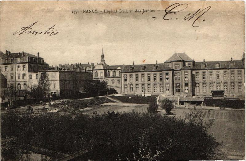 Carte postale ancienne Nancy Hopital Civil à Nancy