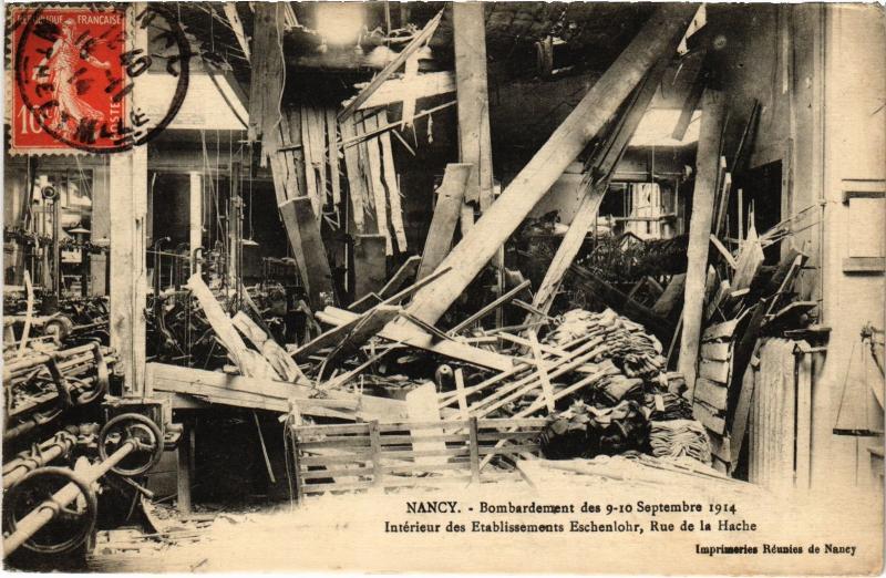 Carte postale ancienne Nancy Bombardement à Nancy