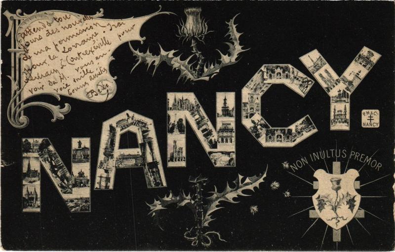 Carte postale ancienne Nancy souvenir à Nancy