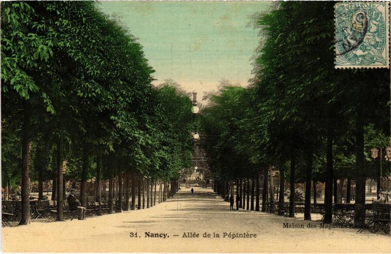 Carte postale ancienne Nancy Allee de la Pepiniere à Nancy