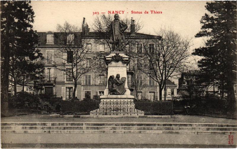 Carte postale ancienne Nancy Statue de Thiers à Nancy