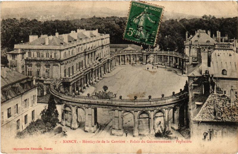 Carte postale ancienne Nancy Hemicycle de la Carriere Palais du Gouvernement à Nancy