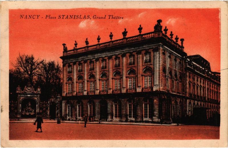 Carte postale ancienne Nancy Place Stanislas Grand Theatre à Nancy