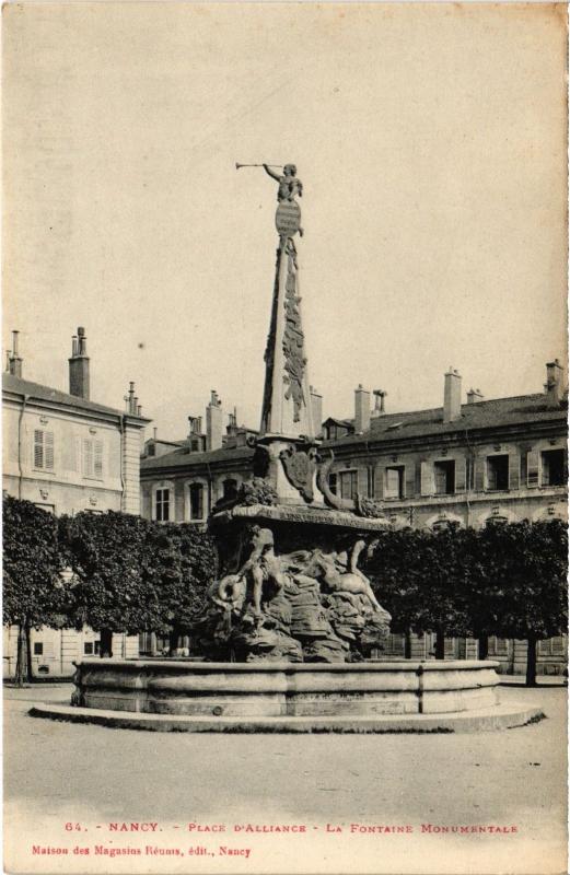 Carte postale ancienne Nancy Fontaine Monumentale à Nancy